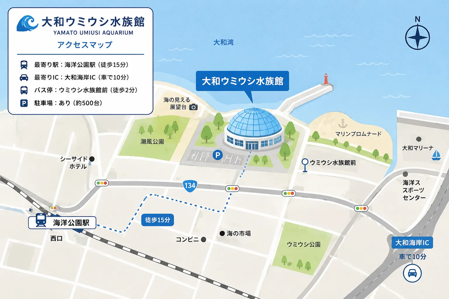大和ウミウシ水族館の周辺地図